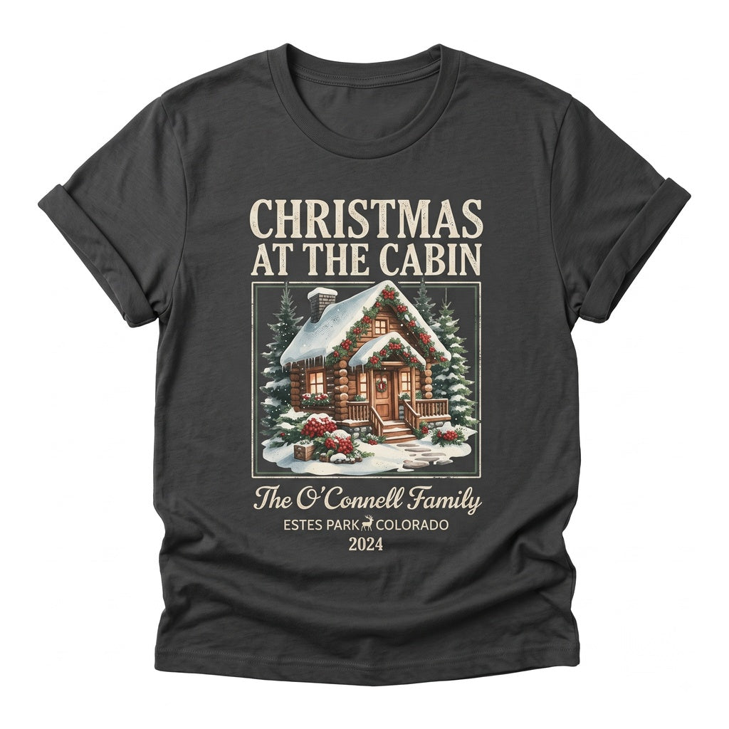 Personalized Family Name Matching Christmas At The Cabin Xmas Holiday Reunion Crew Unisex TShirt