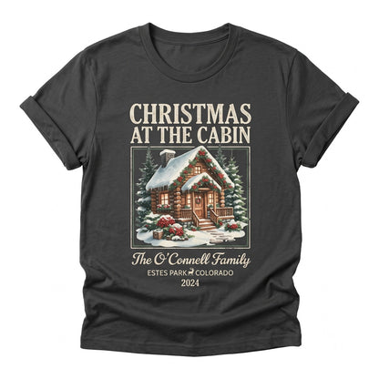 Personalized Family Name Matching Christmas At The Cabin Xmas Holiday Reunion Crew Unisex TShirt