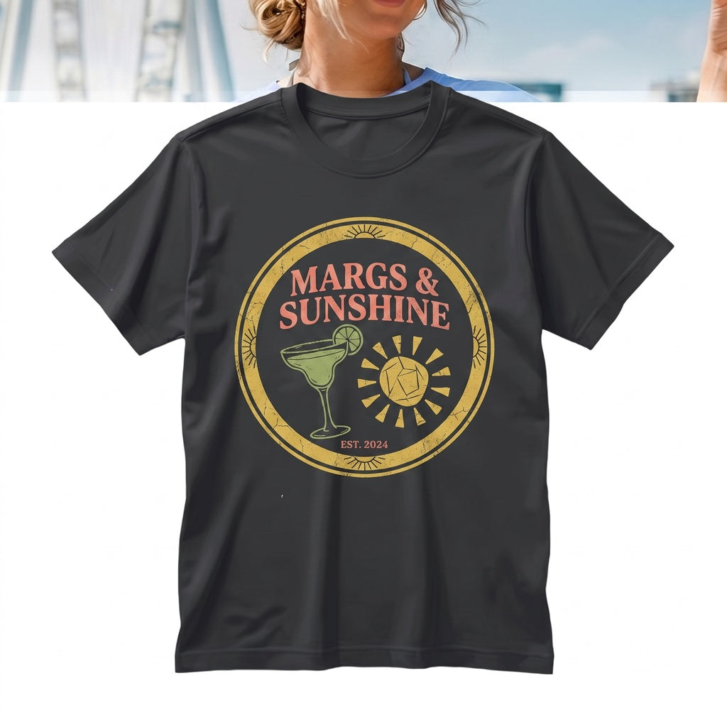 Margaritas and Sunshine Beach Vacation Summer Fun Graphic Apparel Unisex TShirt