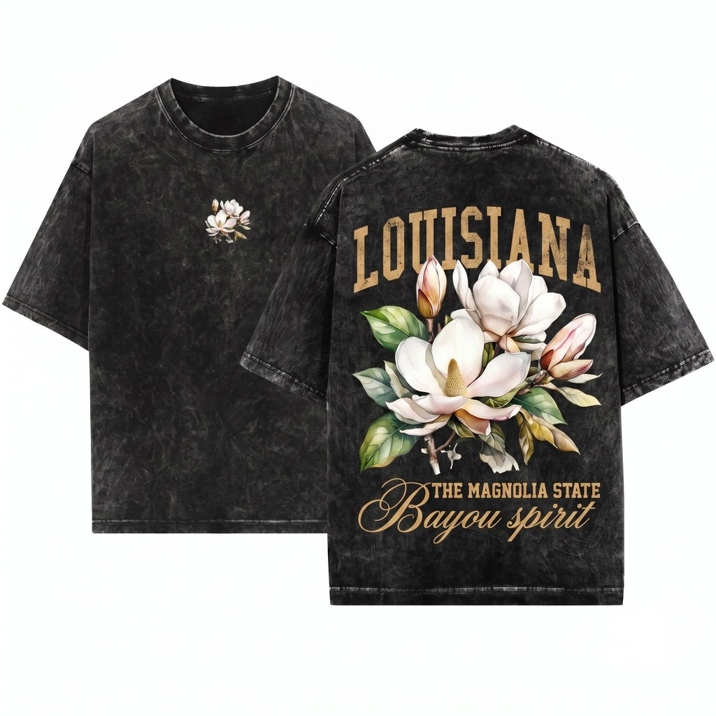 Louisiana State Flower Botanical Gardening Travel Gift Mother Girlfriend Unisex Wash T-Shirt