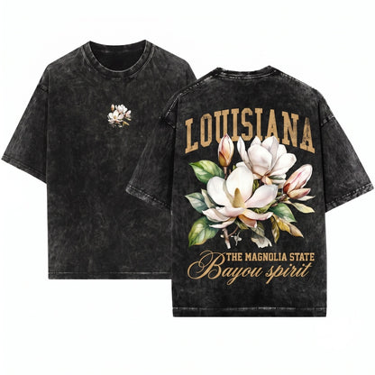 Louisiana State Flower Botanical Gardening Travel Gift Mother Girlfriend Unisex Wash T-Shirt