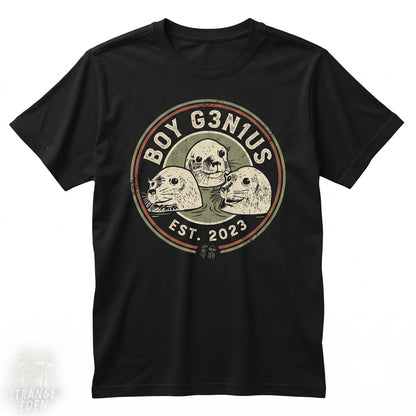 Boy Genius Seal Sea Otter Graphic Print Vintage Indie Music Animal Cotton Unisex TShirt
