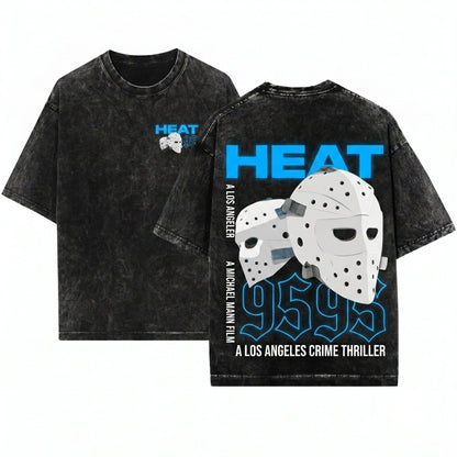 1995 Retro Heist Action Bank Robbery Hockey Mask Vintage Graphic Clothing Top Unisex Wash T-Shirt