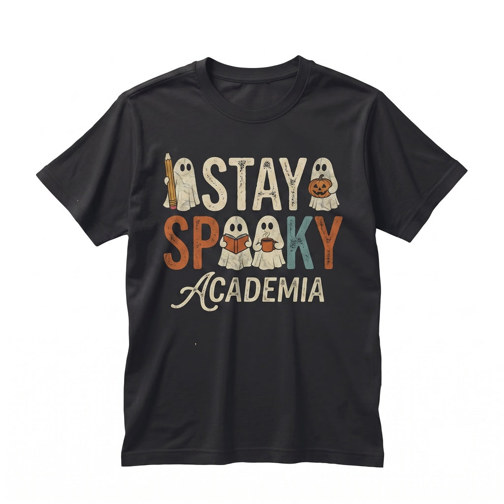 Spooky Halloween Ghost Teacher Fall Autumn Educator School Graphic Apparel Unisex TShirt