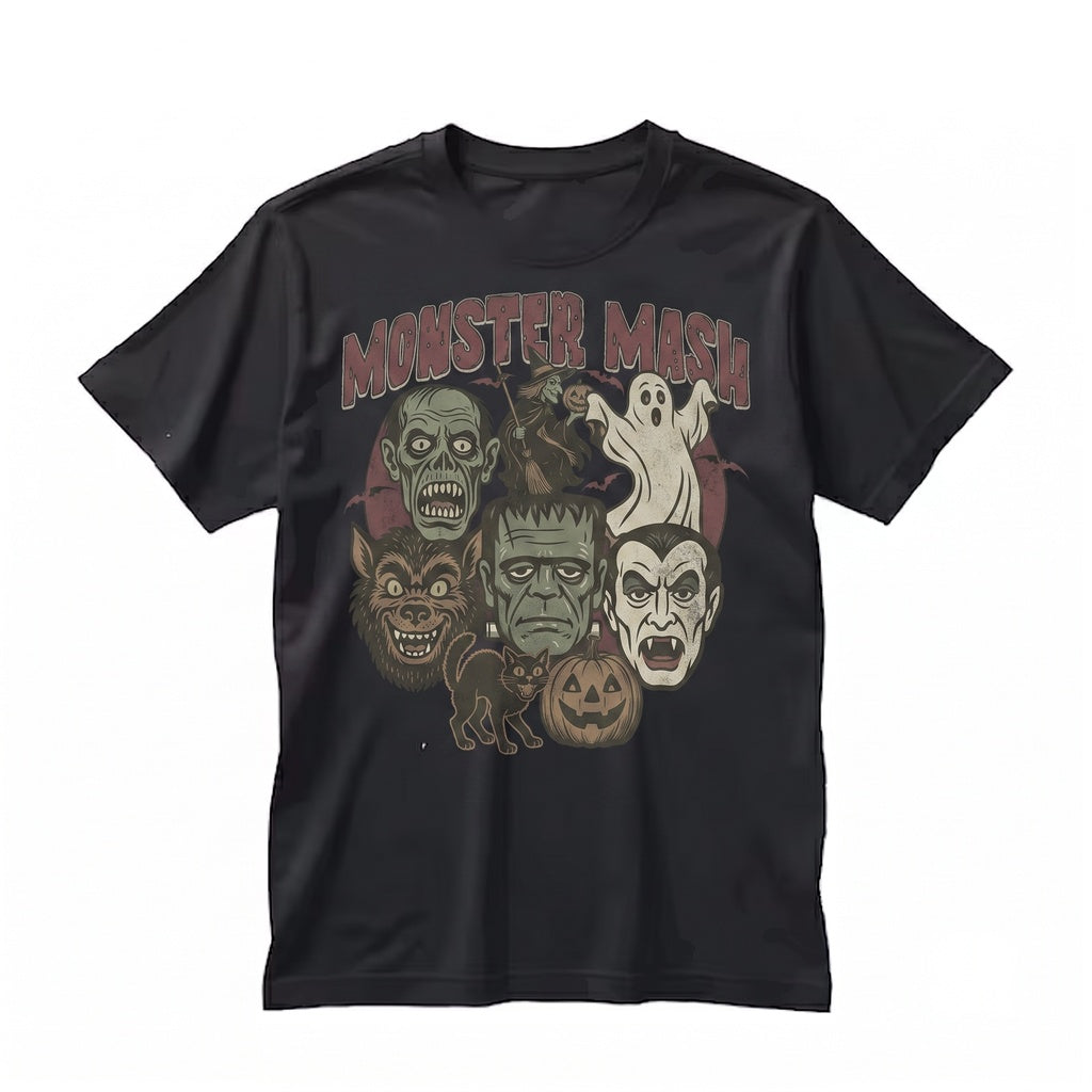 Retro Halloween Spooky Season Graphic Monster Mash Vintage Party Apparel Unisex TShirt