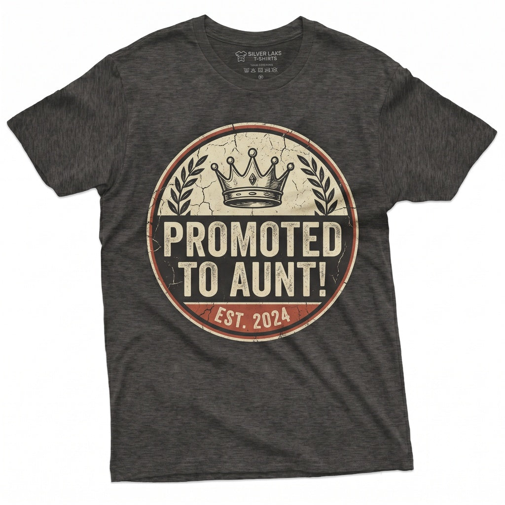 Promoted To Auntie Pregnancy Announcement Gender Reveal Party Gift Apparel Unisex TShirt