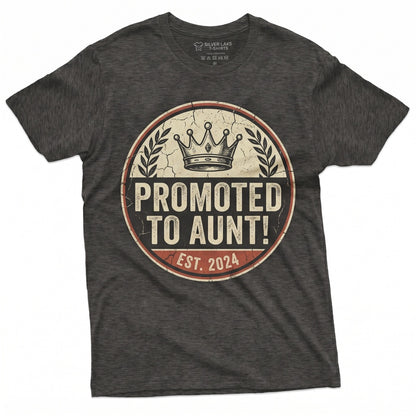 Promoted To Auntie Pregnancy Announcement Gender Reveal Party Gift Apparel Unisex TShirt