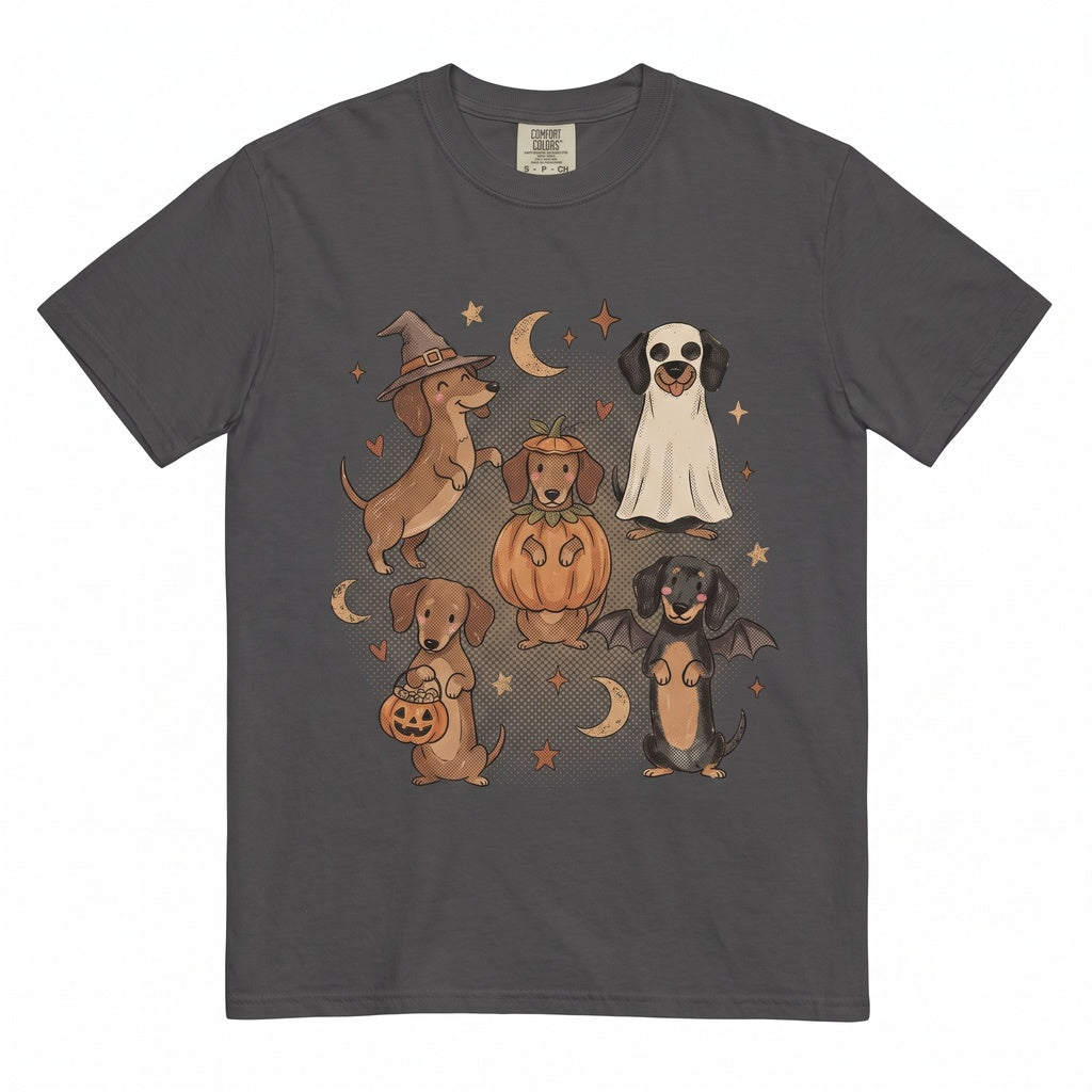 Cute Halloween Dachshund Wiener Dog Spooky Fall Season Doxie Graphic Unisex TShirt