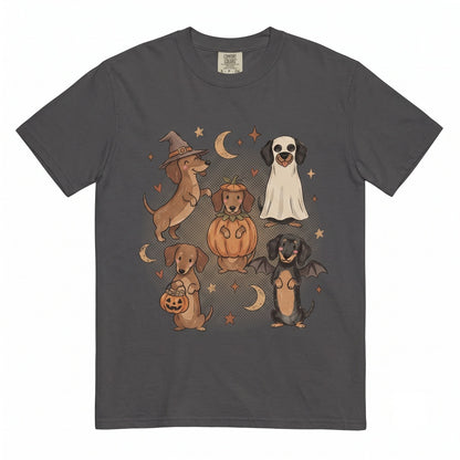 Cute Halloween Dachshund Wiener Dog Spooky Fall Season Doxie Graphic Unisex TShirt