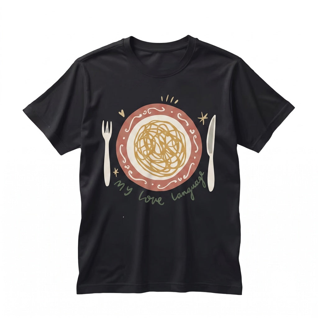 Funny Spaghetti Pasta Fan Graphic Foodie My Love Language Italian Noodle Gift Unisex TShirt