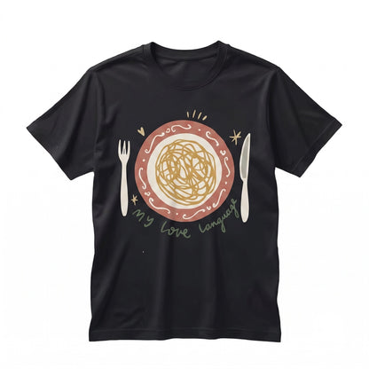 Funny Spaghetti Pasta Fan Graphic Foodie My Love Language Italian Noodle Gift Unisex TShirt