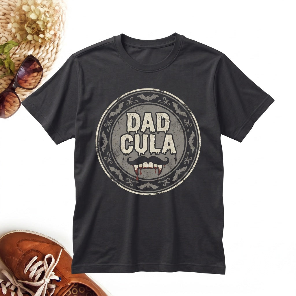 Dadcula Halloween Vintage Vampire Mens Matching Spooky Graphic Pullover Crewneck Unisex TShirt