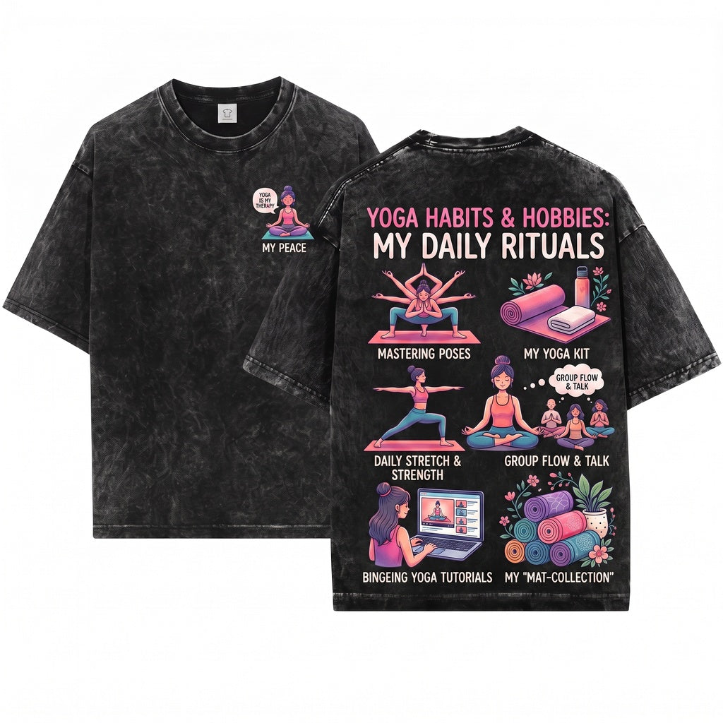 Things I Do In My Spare Time Yoga Lover Funny Yogi Mindful Practice Wellness Enthusiast Gift Unisex Wash T-Shirt