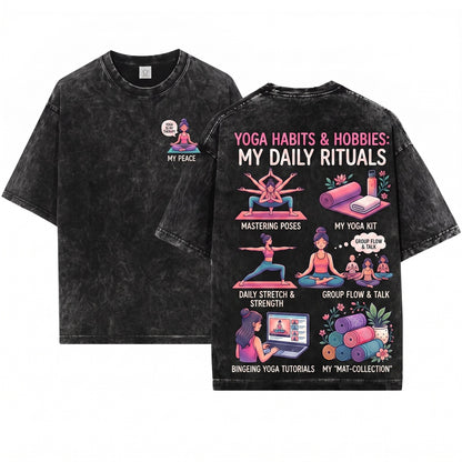 Things I Do In My Spare Time Yoga Lover Funny Yogi Mindful Practice Wellness Enthusiast Gift Unisex Wash T-Shirt