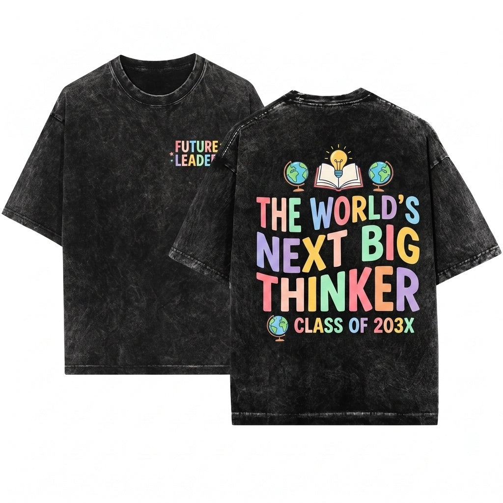 Back To School First Day Pre-K Kindergarten Second Third Fourth Grade Kids Youth Graphic Apparel Unisex Wash T-Shirt