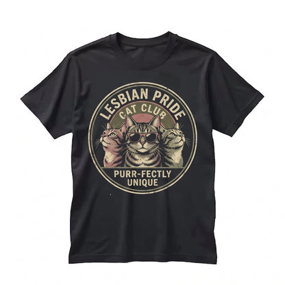Lesbians Eat What Funny Feline Graphic LGBTQ Pride Sarcastic Novelty Apparel Unisex TShirt