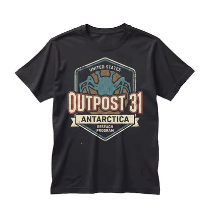 Outpost 31 Antarctica Research Station Vintage 1980s Sci-Fi Horror Graphic Unisex TShirt