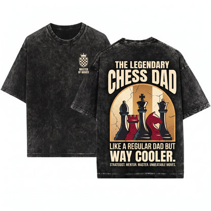 Chess Dad Like A Regular Father But Cooler Funny Player Board Game Lover Graphic Unisex Wash T-Shirt