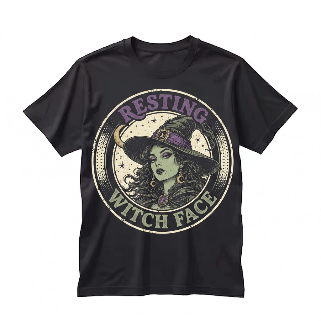 Resting Witch Face Funny Halloween Vintage Spooky Season Graphic Gift Unisex TShirt
