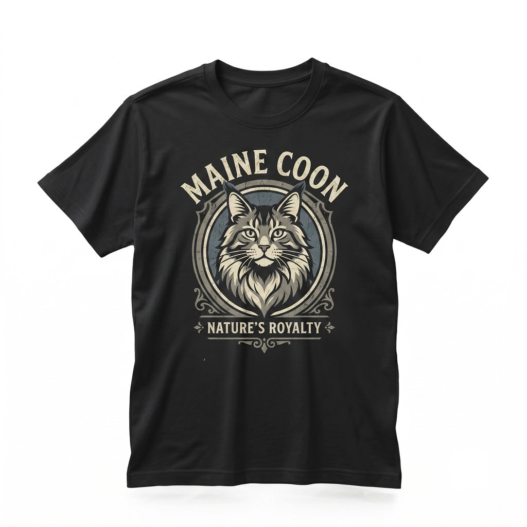 Maine Coon Cat Sketch Hand Drawn Mom Pet Lover Graphic Apparel Gift Unisex TShirt