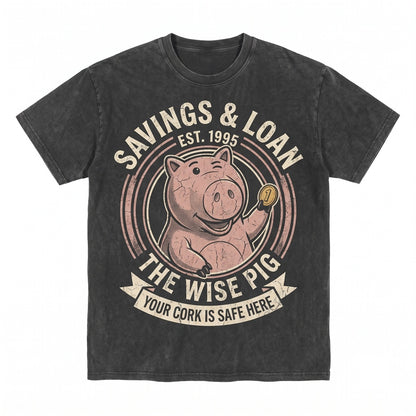 Vintage Hamm Piggy Bank Theme Park Family Vacation Graphic Oversized Unisex TShirt