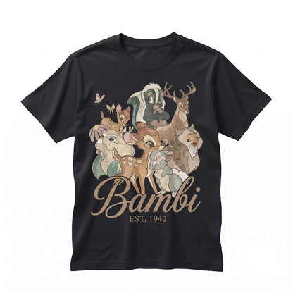 Vintage Bambi Thumper Deer Rabbit Theme Park Family Vacation Graphic Apparel, Unisex TShirt
