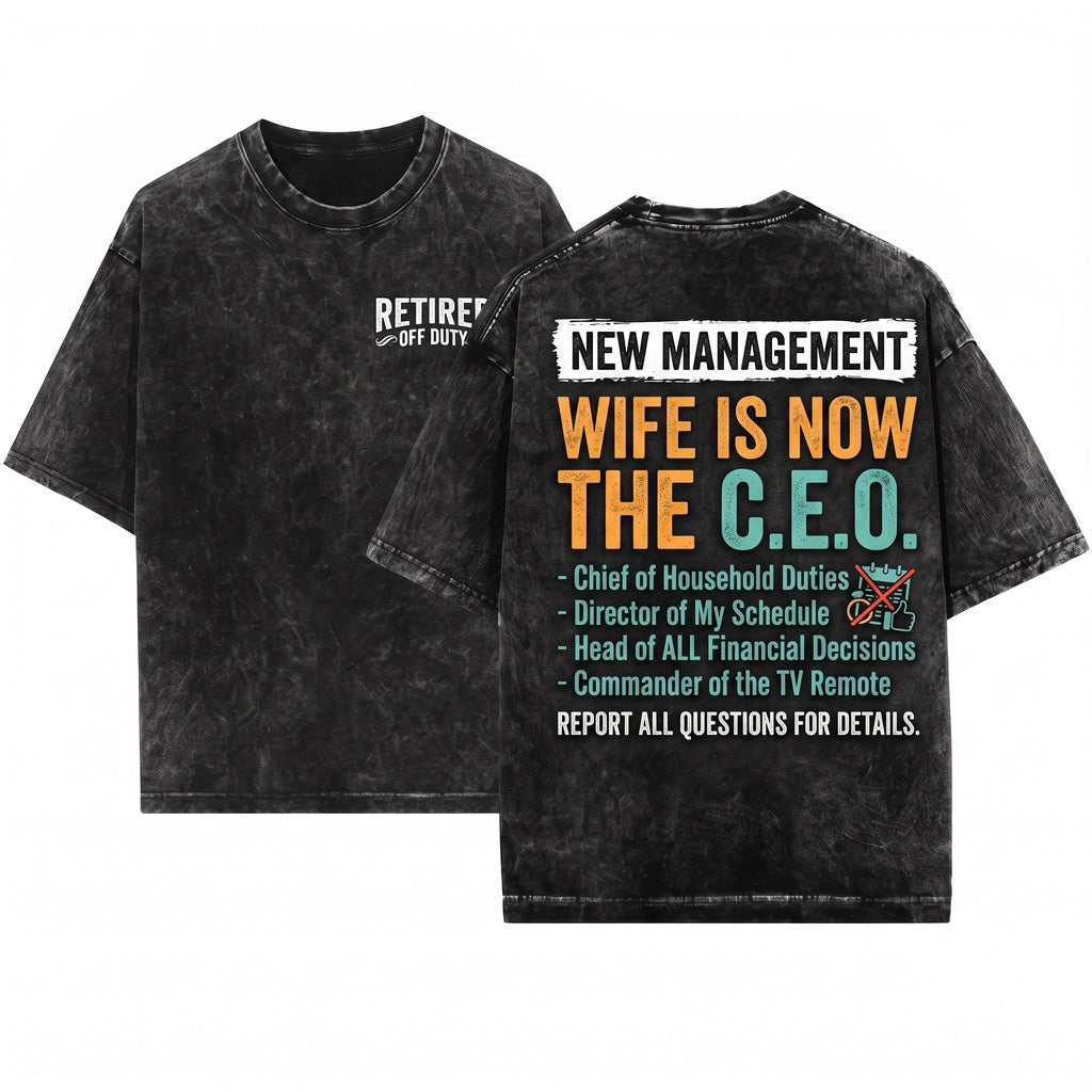 Funny Retirement Gift for Men Retired Under New Management Husband Dad Grandpa Dads Grandpas Apparel Grandfather Novelty Graphic