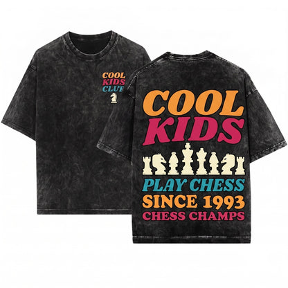 Cool Funny Junior Chess Player Strategy Board Game Champion Gift Unisex Wash T-Shirt
