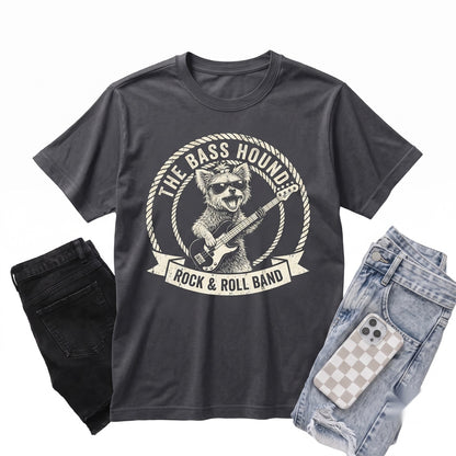 Funny Yorkie Yorkshire Terrier Vintage Guitar Rock Music Dog Mom Dad Gift Unisex TShirt
