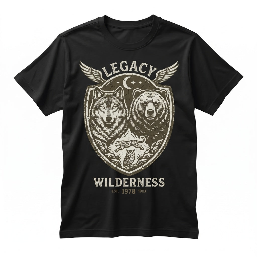 Vintage 90s African Safari Wildlife Graphic Retro Savannah Nature Wolf Eagle Leopard Bear Owl Unisex TShirt