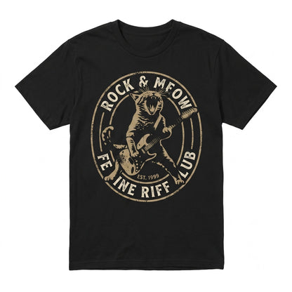 Funny Rock Cat Guitarist Graphic Apparel, Vintage Musician Long Sleeve Sweatshirt, Pet Lover Gift, Unisex TShirt