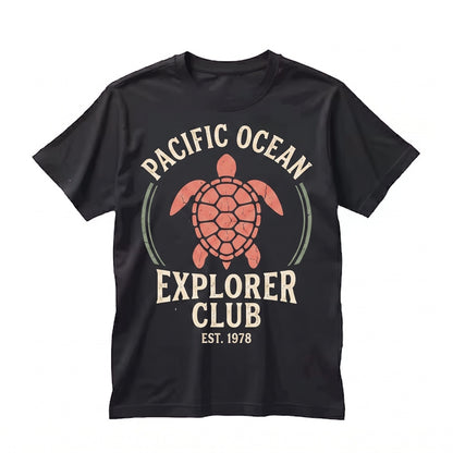 Embroidered Sea Turtle Beach Top, Summer Coconut Girl Cute Tropical Island Marine Animal Gifts, Ocean Life Unisex TShirt