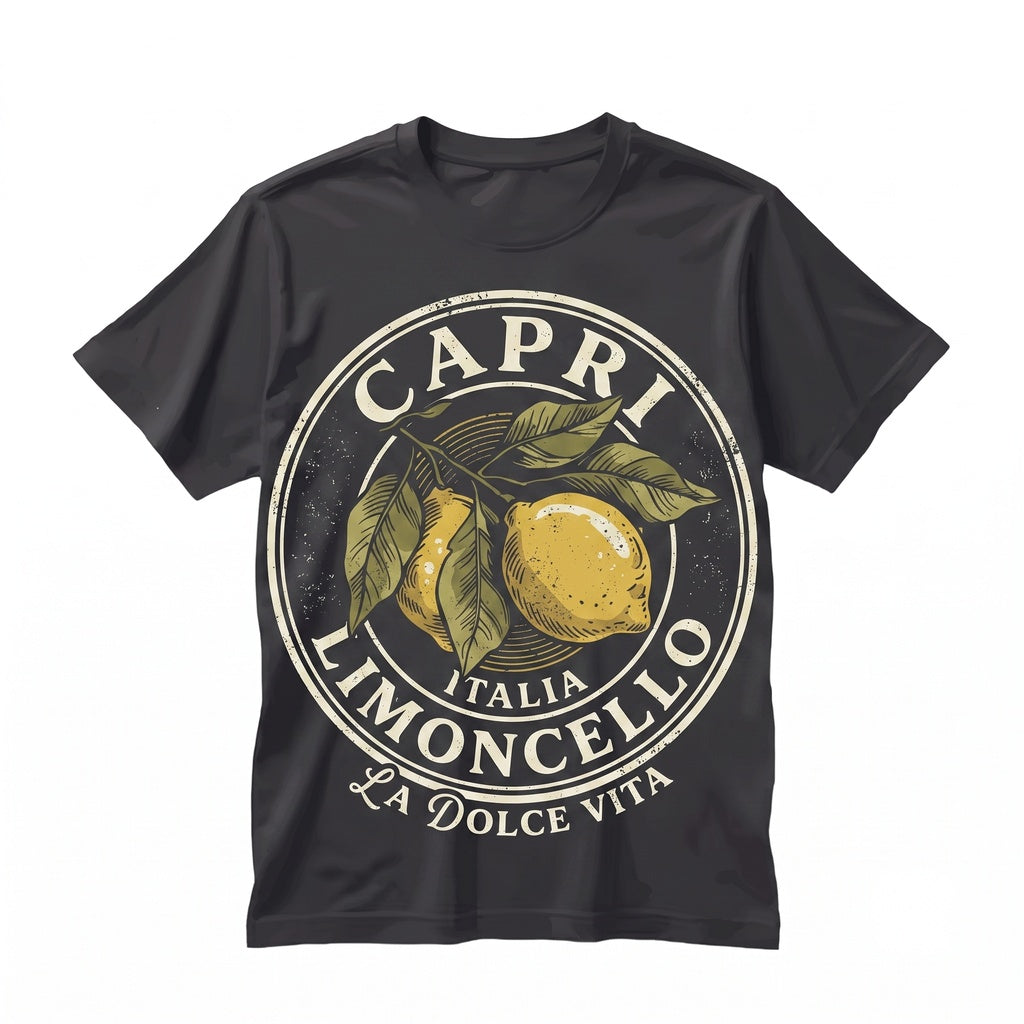 Retro Capri Italia Limoncello Summer Vacation Travel Vintage Graphic Unisex TShirt