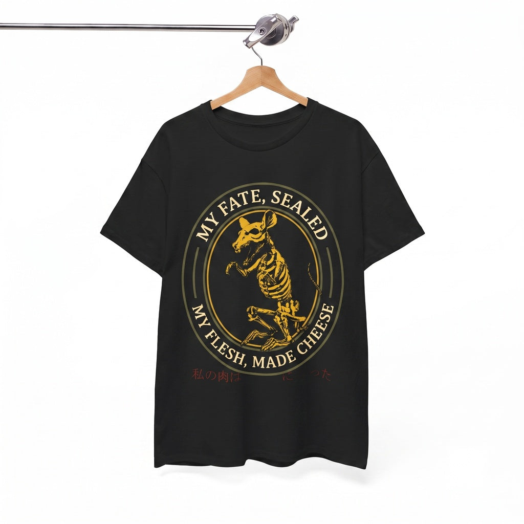 Funny Vintage Japanese Mouse Graphic Humor Graphic Novelty My Flesh Made Cheese Unisex TShirt