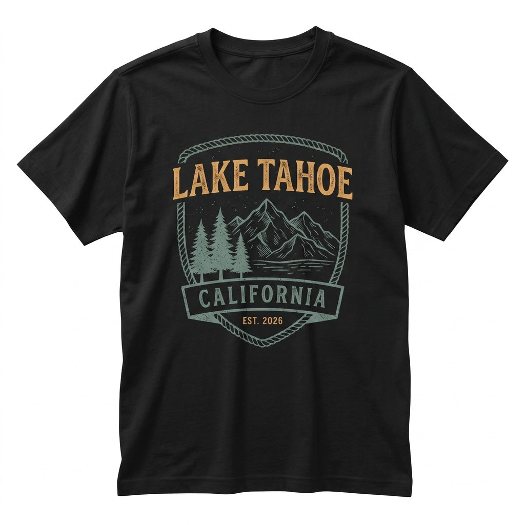 Vintage Lake Tahoe Mountain Vacation Girls Trip Bachelorette Souvenir Graphic Unisex TShirt
