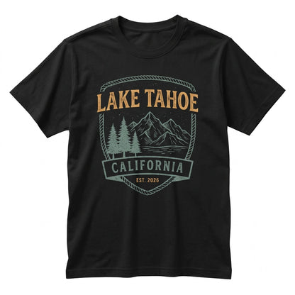 Vintage Lake Tahoe Mountain Vacation Girls Trip Bachelorette Souvenir Graphic Unisex TShirt