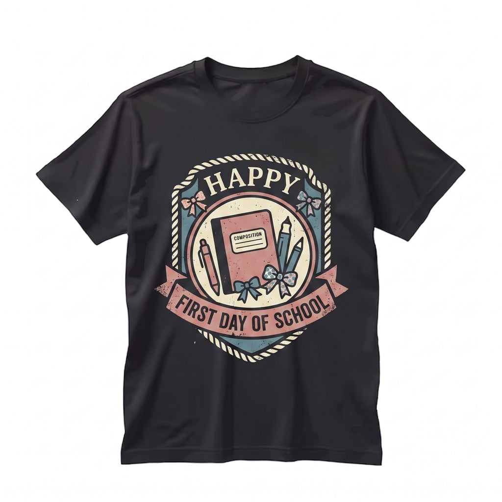 Happy First Day of School Cute 1st Teacher Kindergarten Back to Unisex TShirt