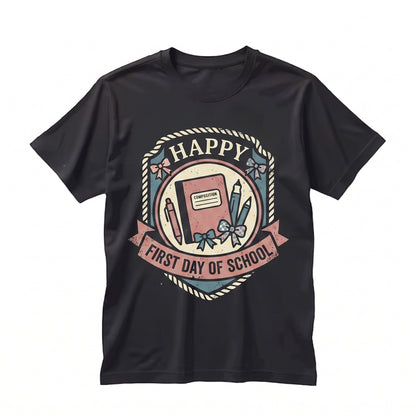 Happy First Day of School Cute 1st Teacher Kindergarten Back to Unisex TShirt