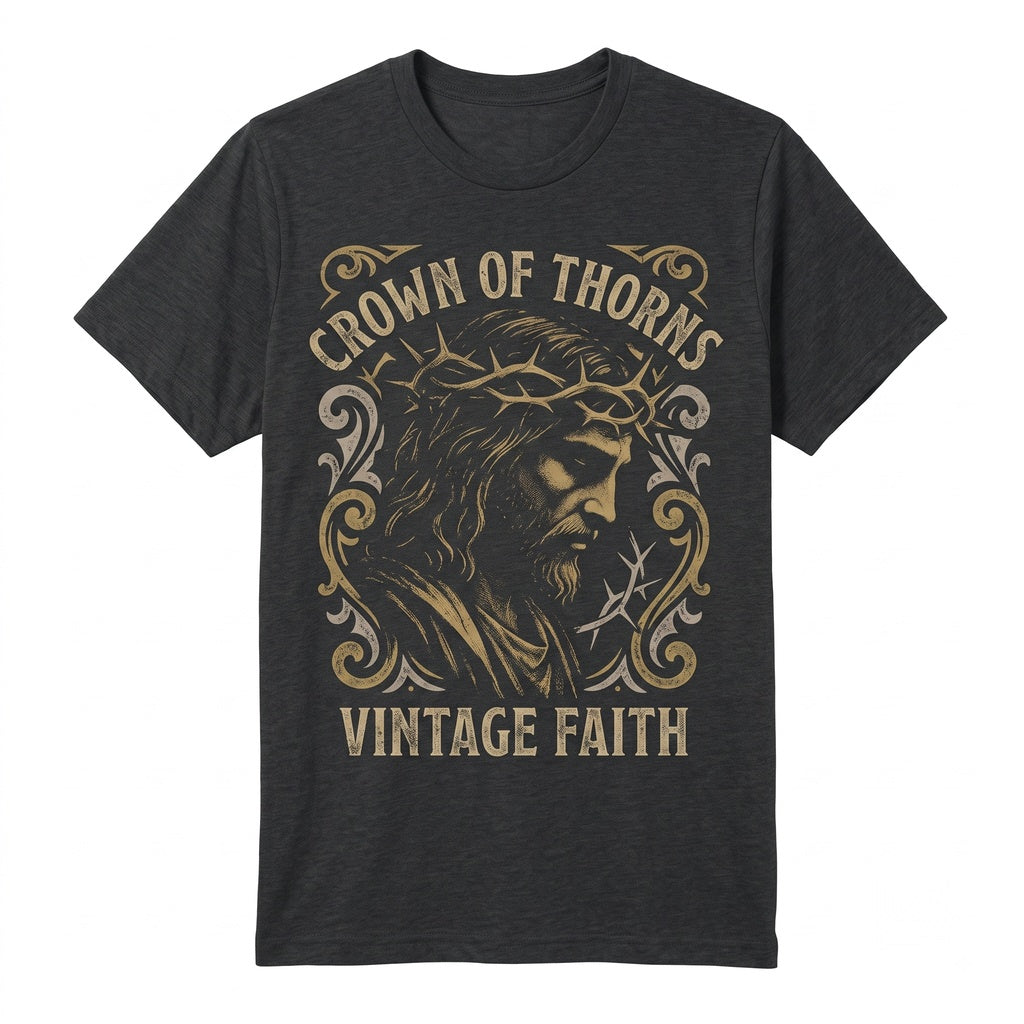 Jesus Crown of Thorns Crewneck Sweatshirt, Christian Faith Religious Gift, Vintage Spiritual Easter Unisex TShirt