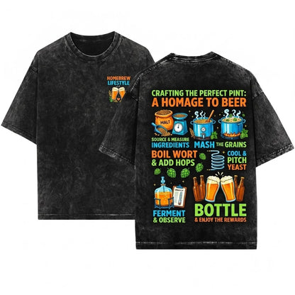 Home Craft Beer Brewing Spare Time Dad Gift Unisex Wash T-Shirt
