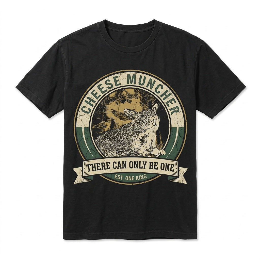 Funny Cheese Muncher Vintage Mouse Graphic Retro Rodent Cotton Top Unisex TShirt