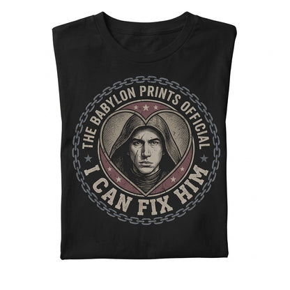 Oversized Kylo Ren I Can Fix Him Funny Sci-Fi Space Villain Ben Solo Graphic Dark Side Meme Novelty Fan Gift Cotton Unisex TShirt
