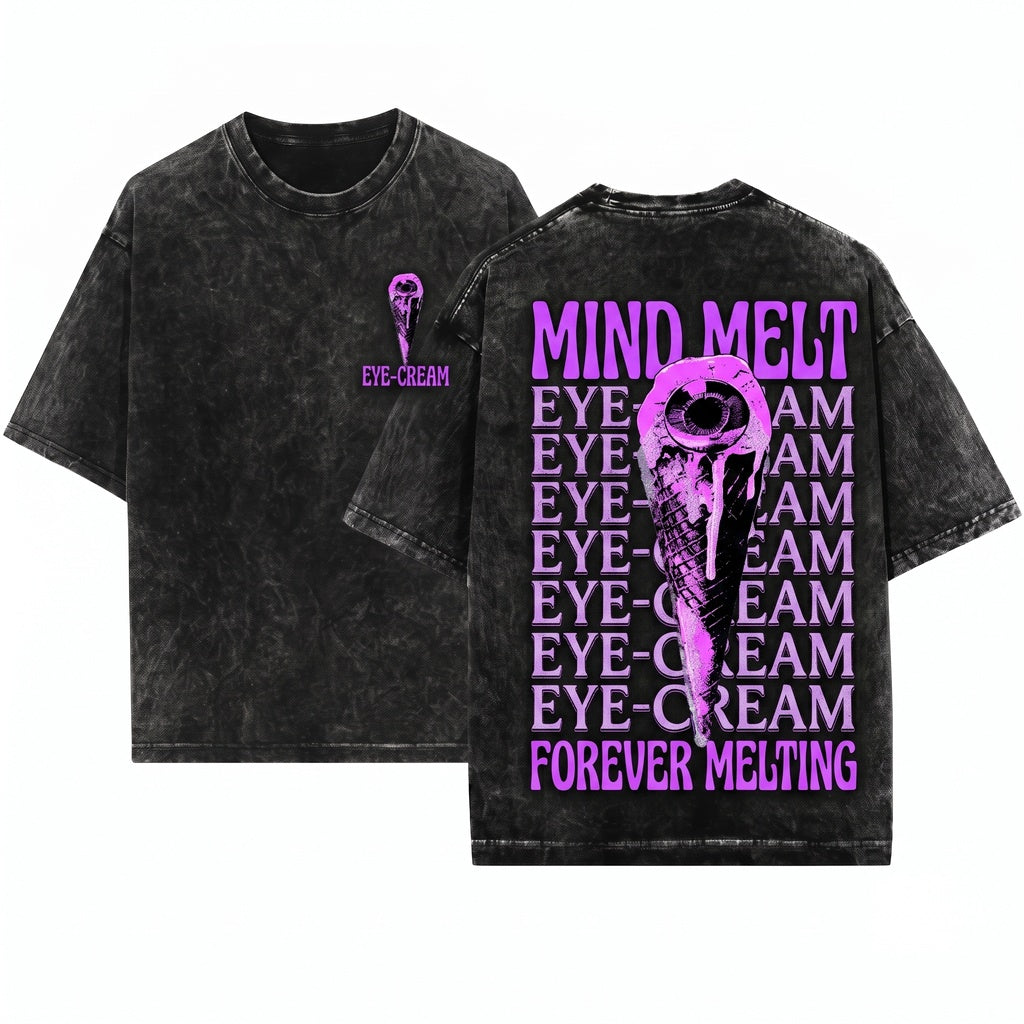 Eyescream Vintage Japanese Horror Dark Graphic Unisex Wash T-Shirt