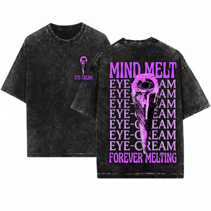 Eyescream Vintage Japanese Horror Dark Graphic Unisex Wash T-Shirt