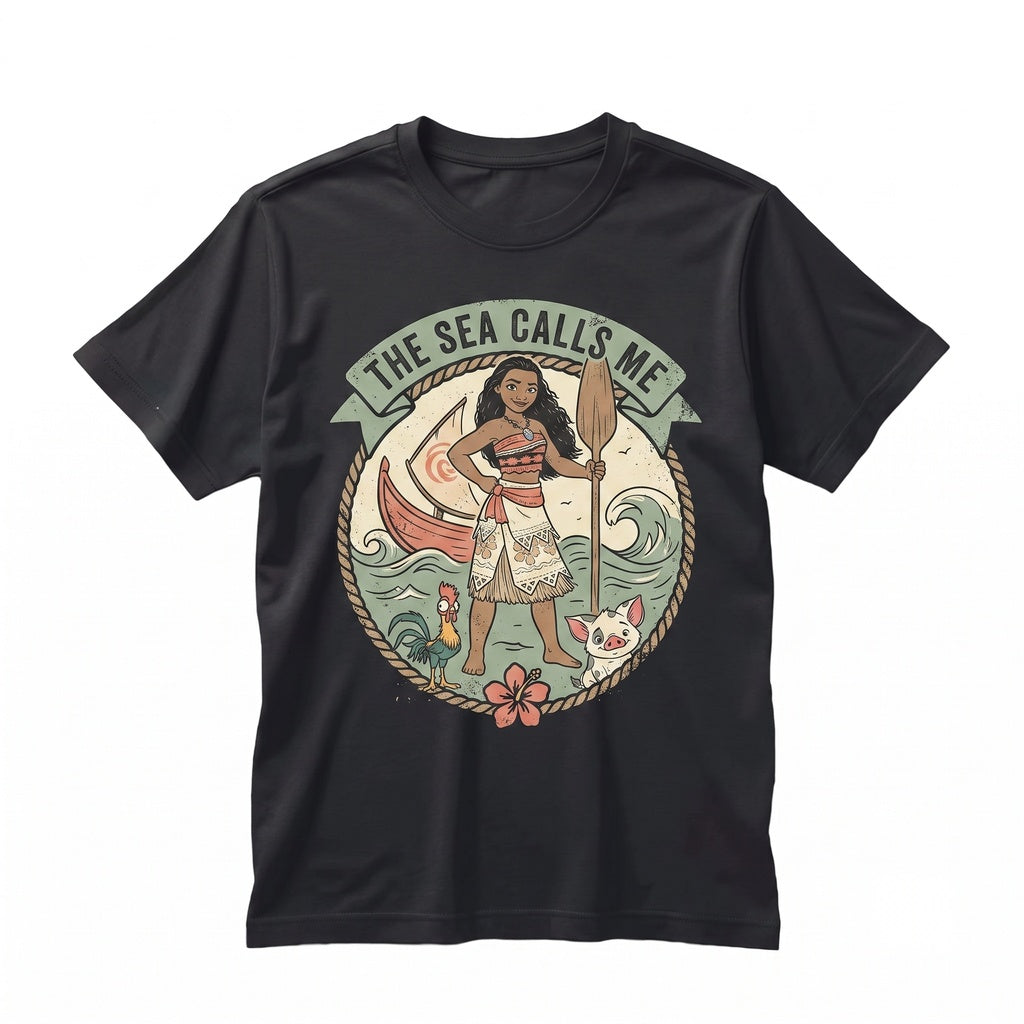Retro Polynesian Princess Coquette Bows Hawaiian Island Adventure Pig Rooster Tropical Vacation Family Gift Unisex TShirt