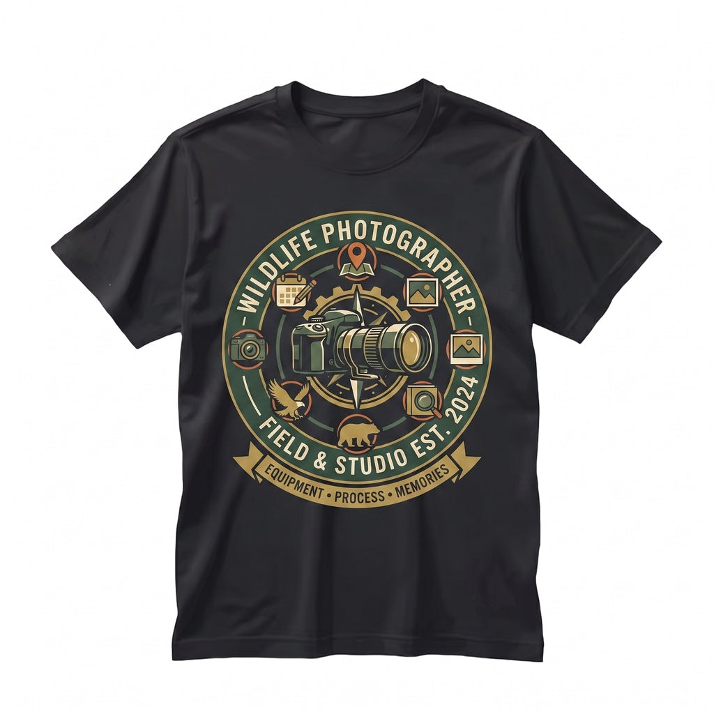 Wildlife Photographer Nature Lover Camera Graphic Outdoor Hobbyist Gift Unisex TShirt