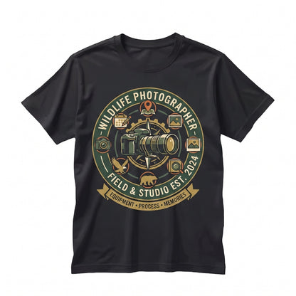 Wildlife Photographer Nature Lover Camera Graphic Outdoor Hobbyist Gift Unisex TShirt