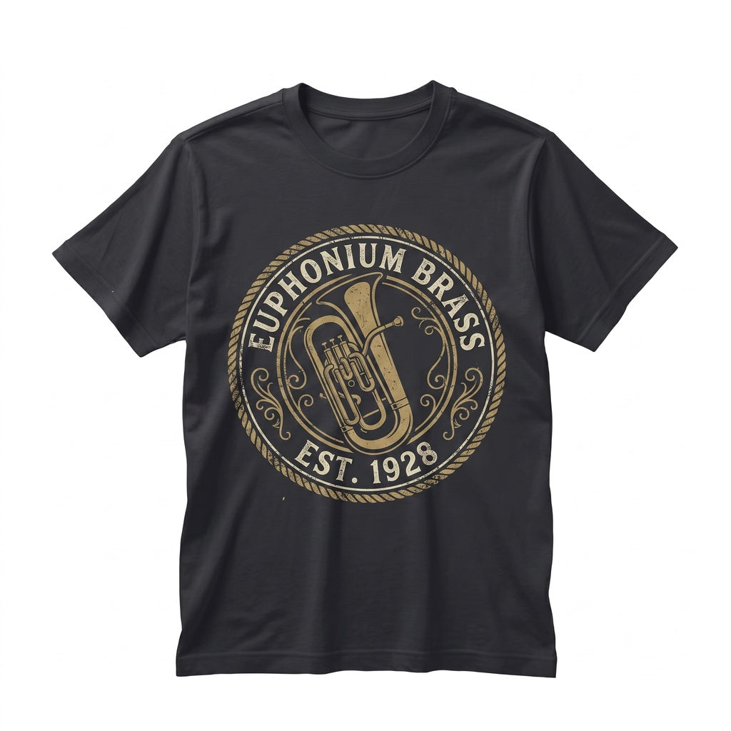 School Marching Brass Band Euphonium Player Faux Gold Graphic Musician Gift Apparel Unisex TShirt
