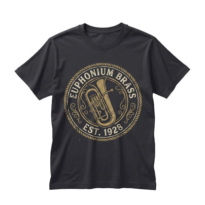 School Marching Brass Band Euphonium Player Faux Gold Graphic Musician Gift Apparel Unisex TShirt