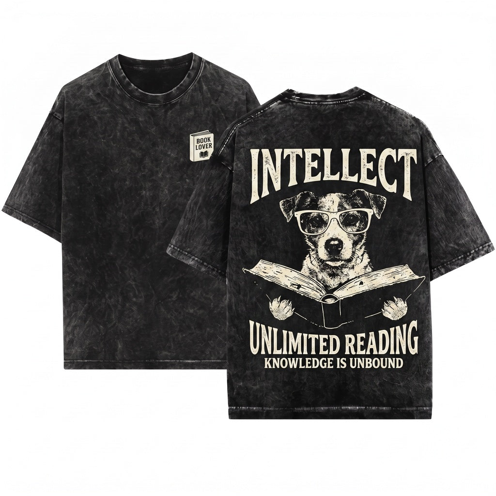 Jack Russell Terrier Reading Bookworm Dog Mom Dad Gift Unisex Wash T-Shirt